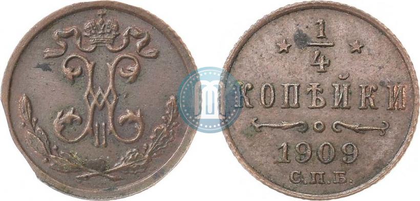 Picture 1/4 kopeck 1909 year СПБ 