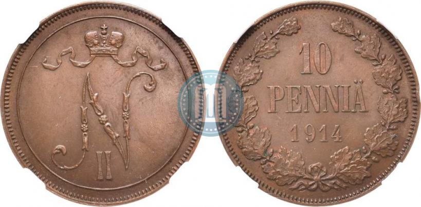 Picture 10 pennia 1914 year  