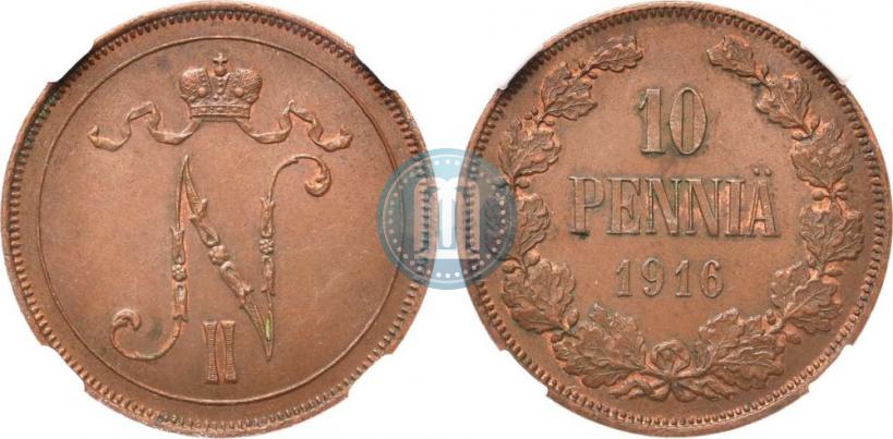 Фото 10 пенни 1916 года  