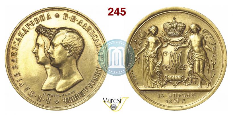 Фото Медаль 1841 года H. GUBE. FECIT "В память бракосочетания наследника престола"