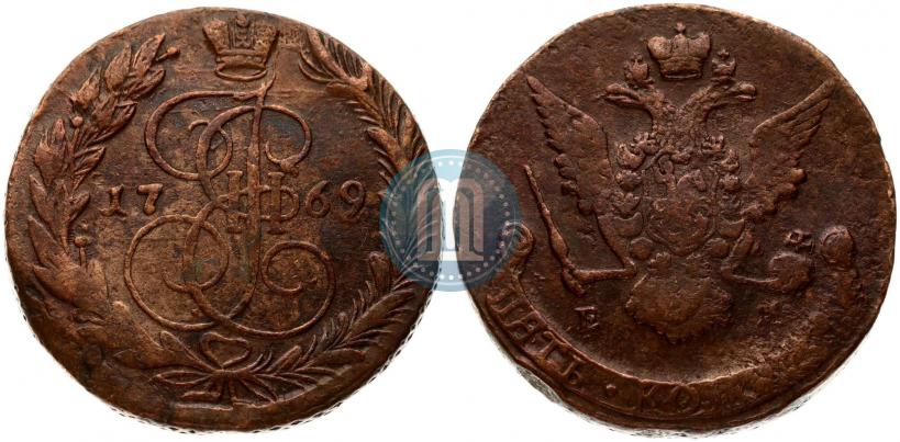 Picture 5 kopecks 1769 year ЕМ 