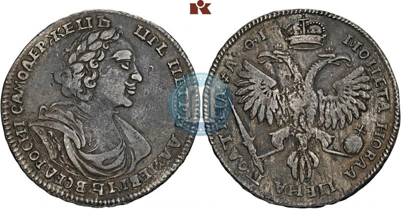 Picture Poltina 1719 year L "Portrait in armour"