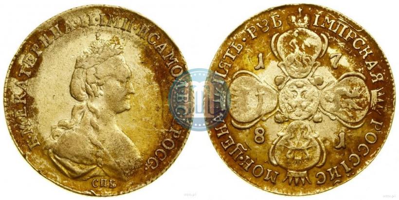 Picture 5 roubles 1781 year СПБ 