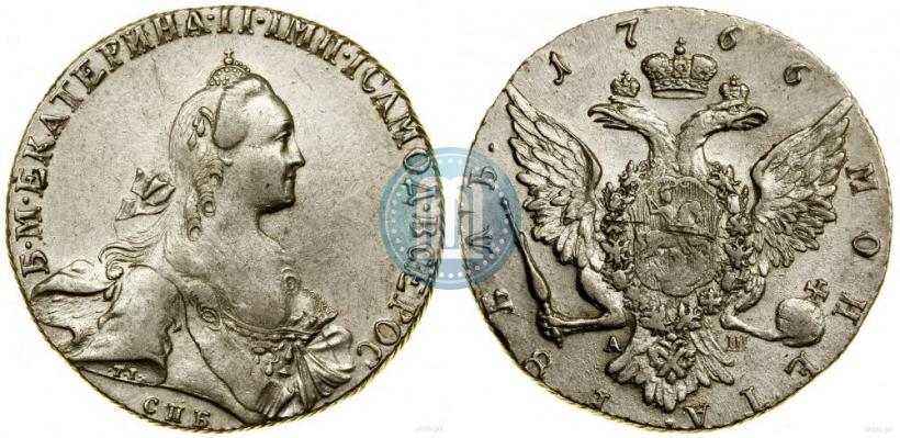 Picture 1 rouble 1766 year СПБ-АШ 