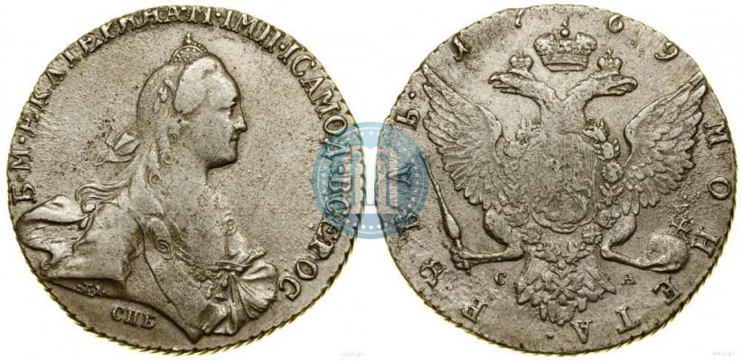 Фото 1 рубль 1769 года СПБ-СА 