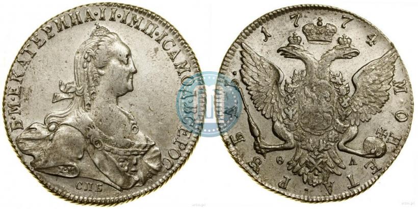 Фото 1 рубль 1774 года СПБ-ФЛ 