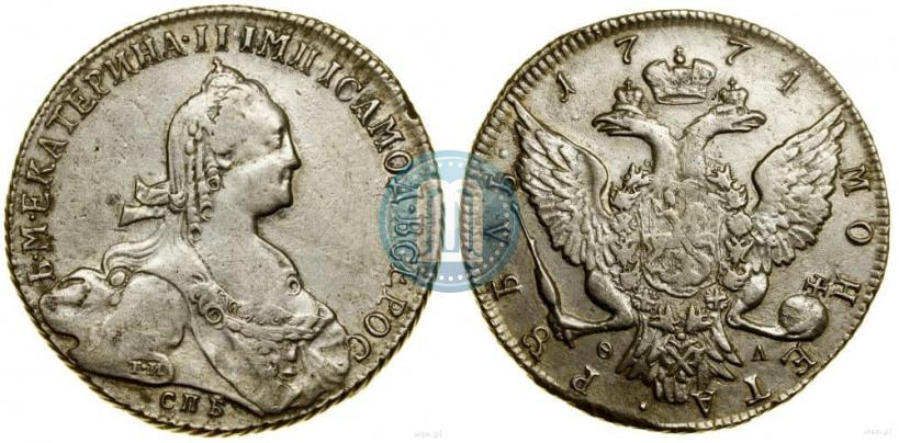 Picture 1 rouble 1774 year СПБ-ФЛ 