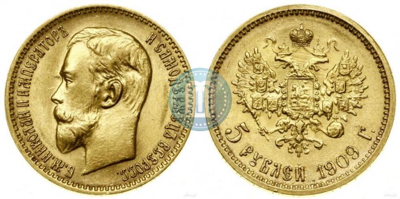 Picture 5 roubles 1909 year (ЭБ) 