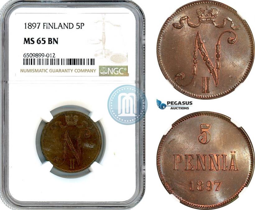 Picture 5 pennia 1897 year  