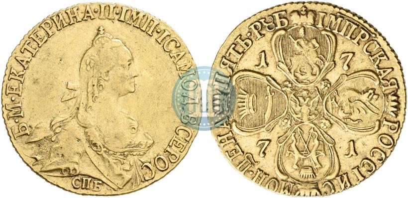 Picture 5 roubles 1771 year СПБ 