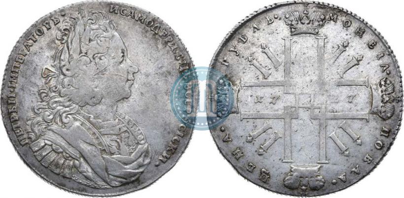 Picture 1 rouble 1727 year  "Monogram on the reverse. Pattern"