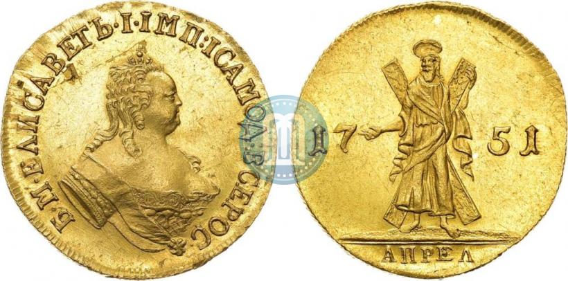 Picture 2 ducats 1751 year  "St. Andrew on the reverse"
