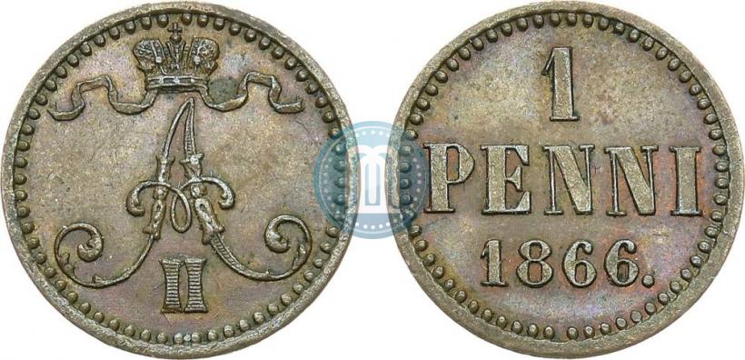 Picture 1 penni 1866 year  