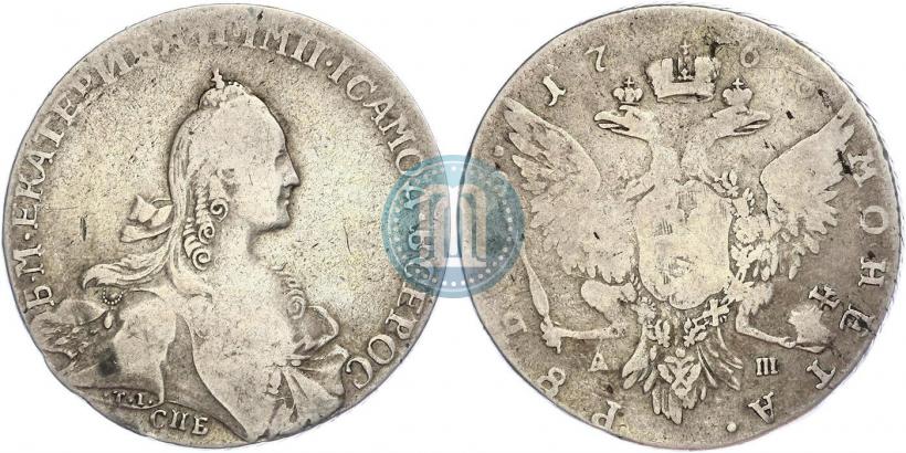 Picture 1 rouble 1766 year СПБ-АШ-Т.I. 