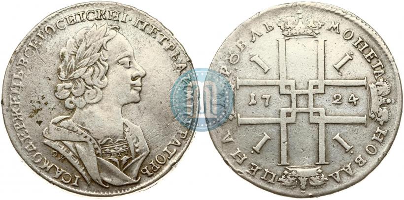 Фото 1 рубль 1724 года OK "Портрет в античных доспехах"