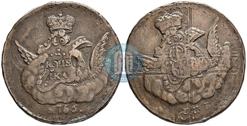 Picture 1 kopeck 1756 year СПБ 