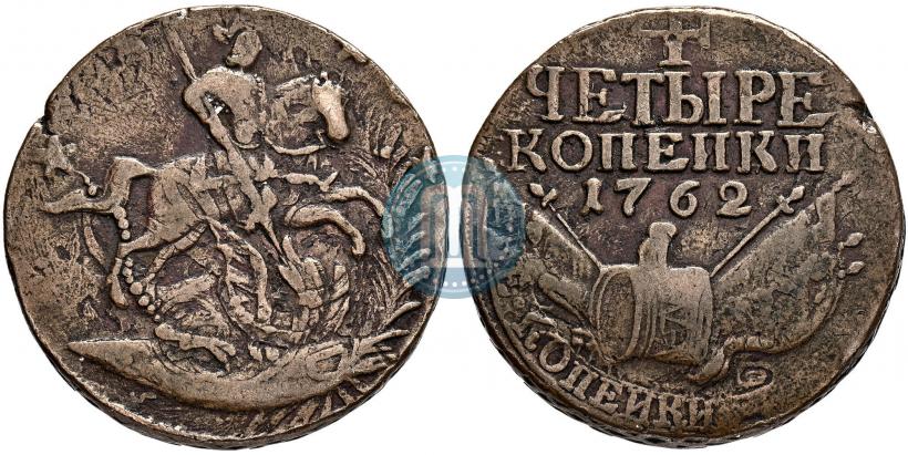 Picture 4 kopecks 1762 year  