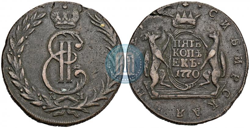 Фото 5 копеек 1770 года КМ 