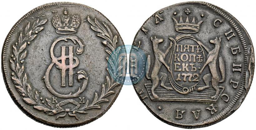 Фото 5 копеек 1772 года КМ 