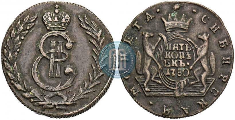 Picture 5 kopecks 1780 year КМ 