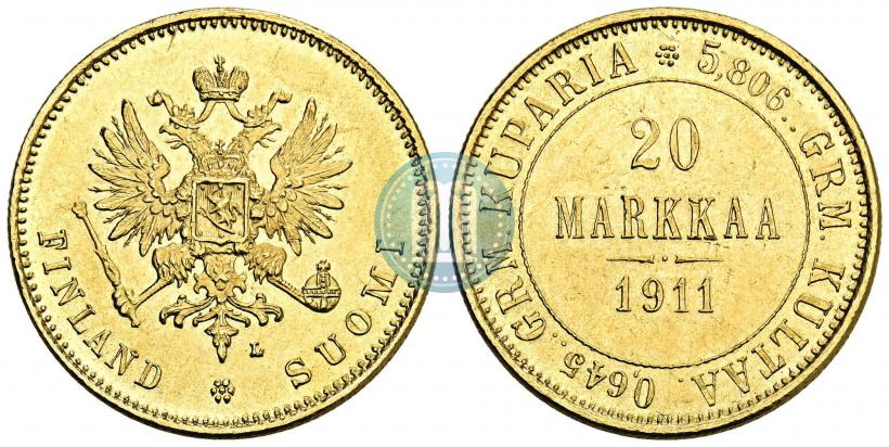 Picture 20 markkaa 1911 year L 