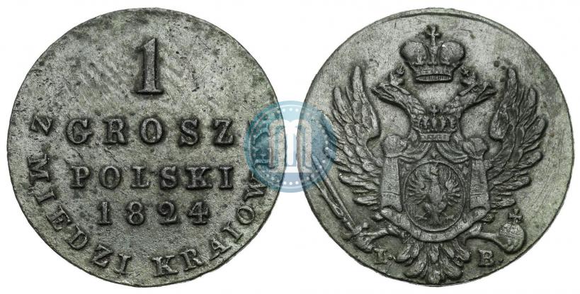 Фото 1 грош 1824 года IB "Z MIEDZI KRAIOWEY"