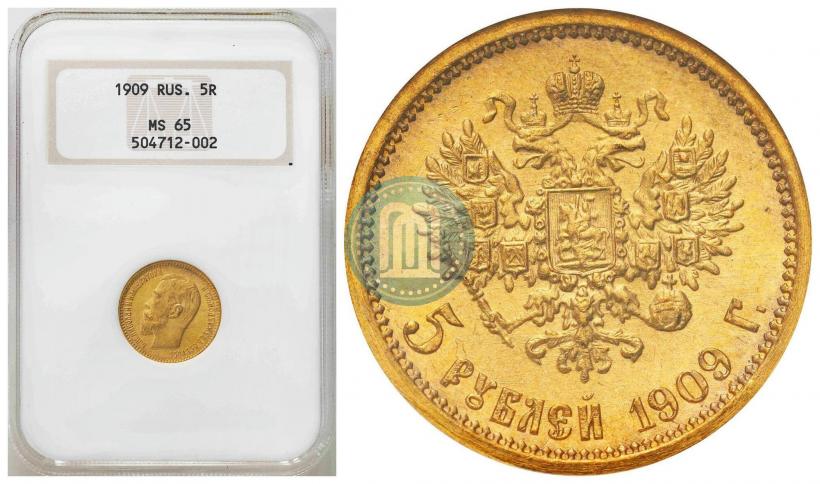 Picture 5 roubles 1909 year (ЭБ) 