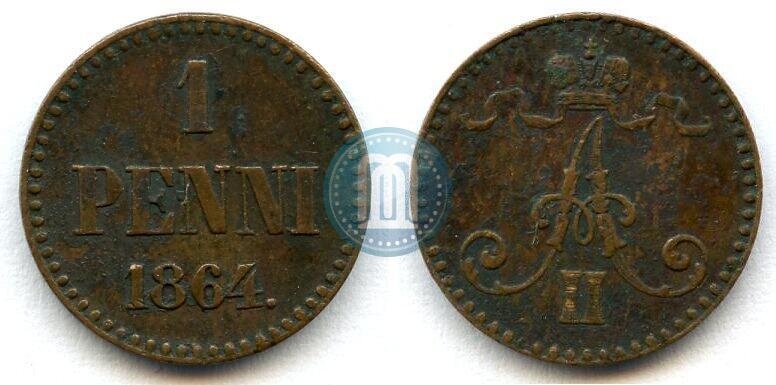 Picture 1 penni 1864 year  