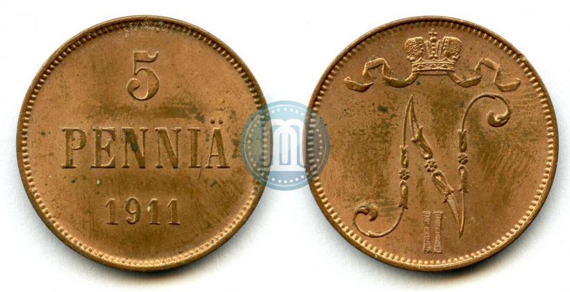 Фото 5 пенни 1911 года  