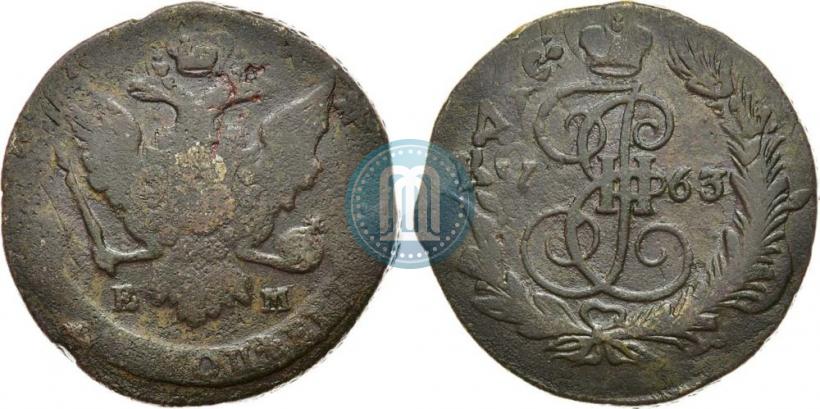 Фото 5 копеек 1763 года ЕМ 