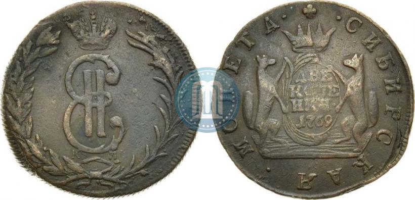 Фото 2 копейки 1769 года КМ 
