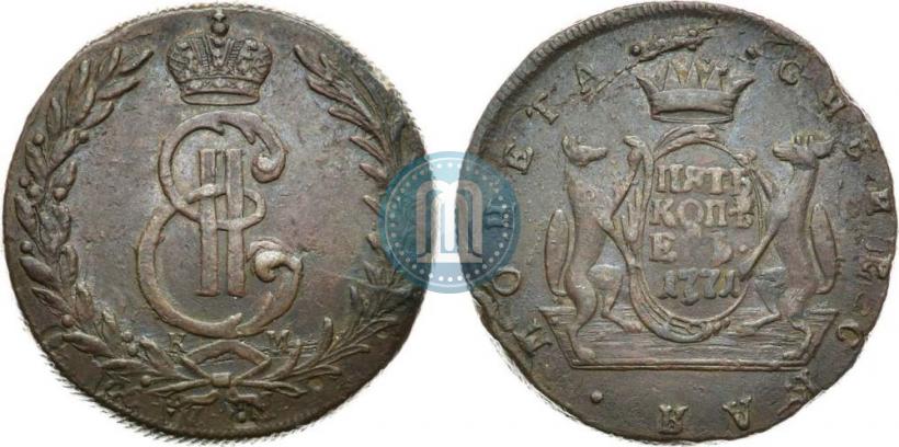 Picture 5 kopecks 1771 year КМ 
