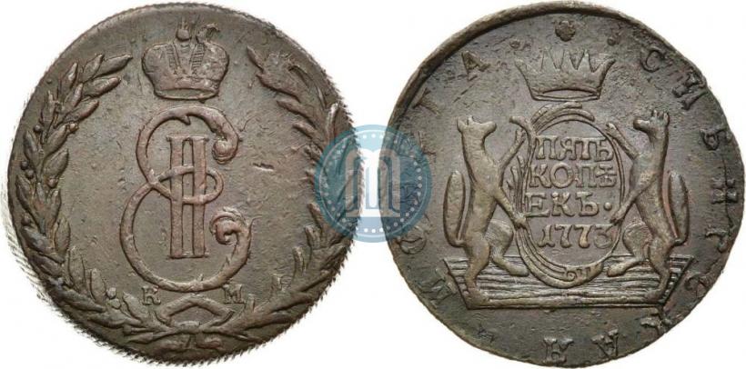Фото 5 копеек 1773 года КМ 