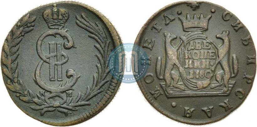 Picture 2 kopecks 1780 year КМ 