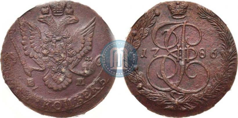 Фото 5 копеек 1786 года ЕМ 