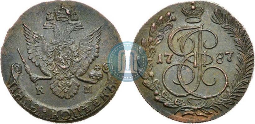 Фото 5 копеек 1787 года КМ 