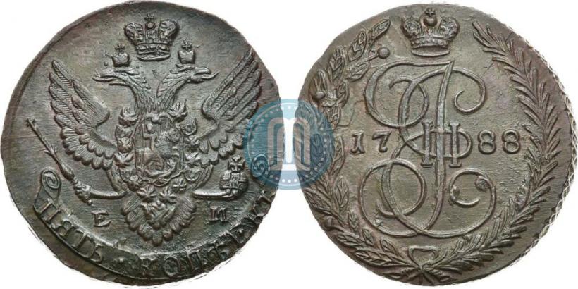 Фото 5 копеек 1788 года ЕМ 