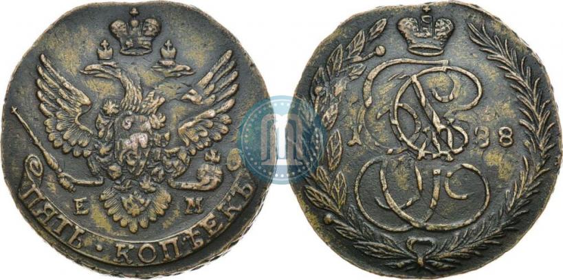 Picture 5 kopecks 1788 year ЕМ 