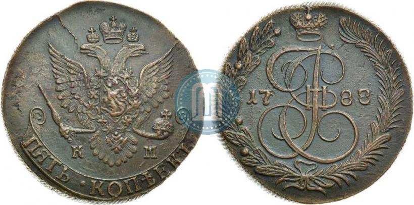 Picture 5 kopecks 1788 year КМ 