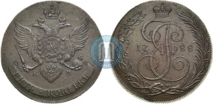 Picture 5 kopecks 1788 year КМ 