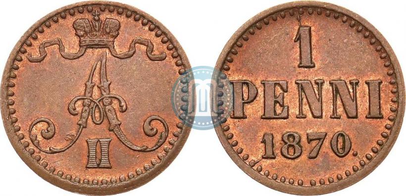 Фото 1 пенни 1870 года  