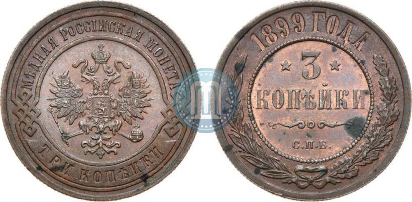 Фото 3 копейки 1899 года СПБ 