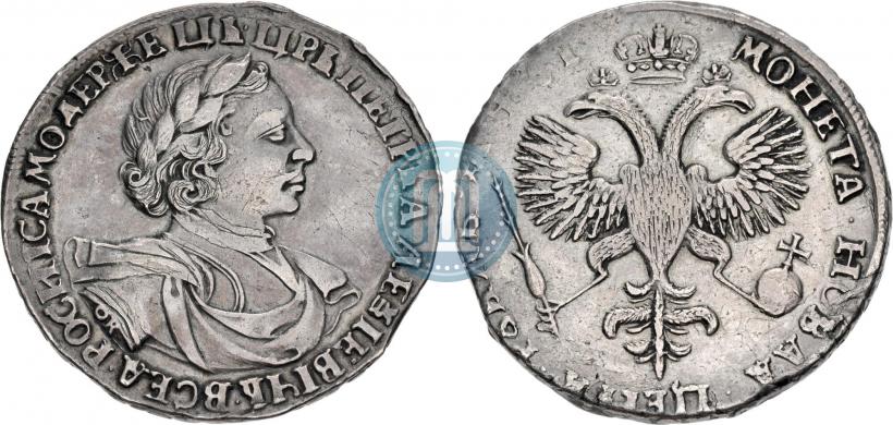 Фото 1 рубль 1719 года OK "Портрет в латах"