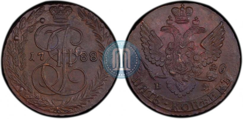 Picture 5 kopecks 1788 year ЕМ 