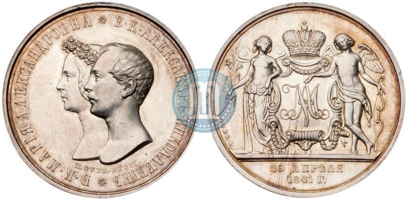Picture Medal 1841 year H. GUBE. FECIT "In the memory of the wedding of the crown prince"
