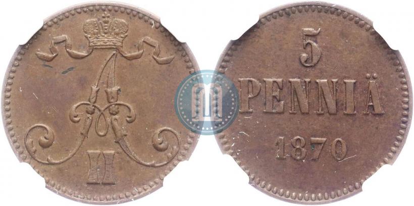 Picture 5 pennia 1870 year  
