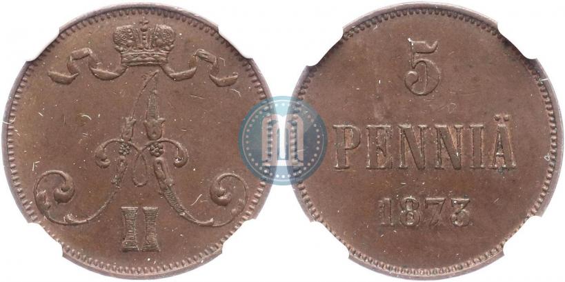 Picture 5 pennia 1873 year  