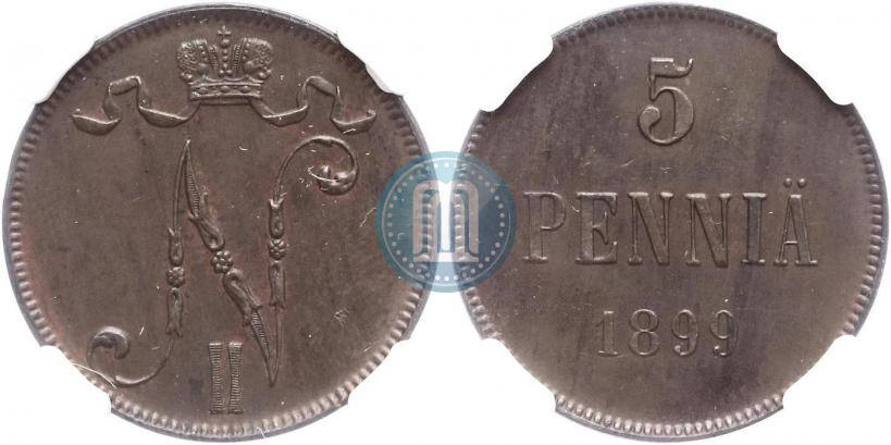 Picture 5 pennia 1899 year  