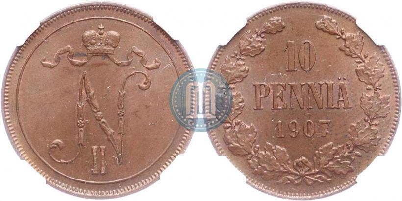 Picture 10 pennia 1907 year  