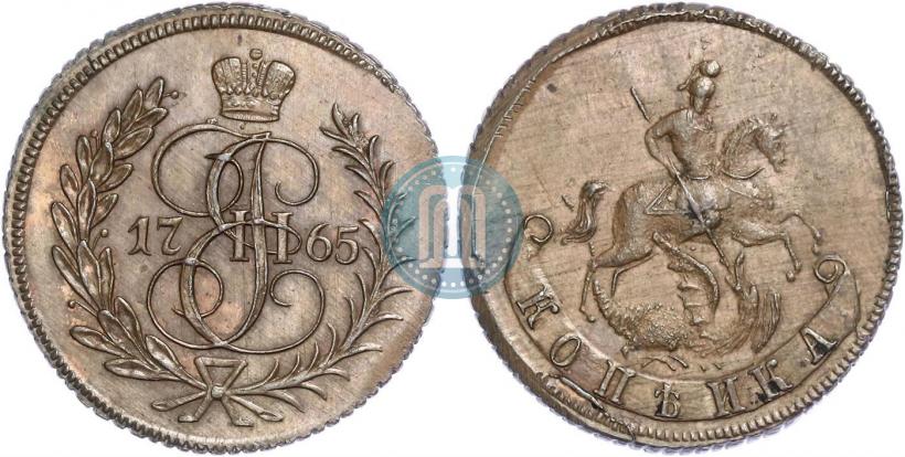 Picture 1 kopeck 1765 year  